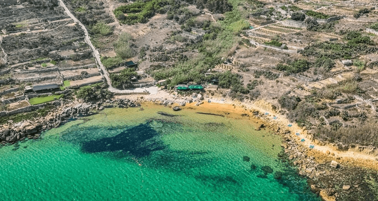 San Blas Bay from a high vantage point, highlighting seclusion.