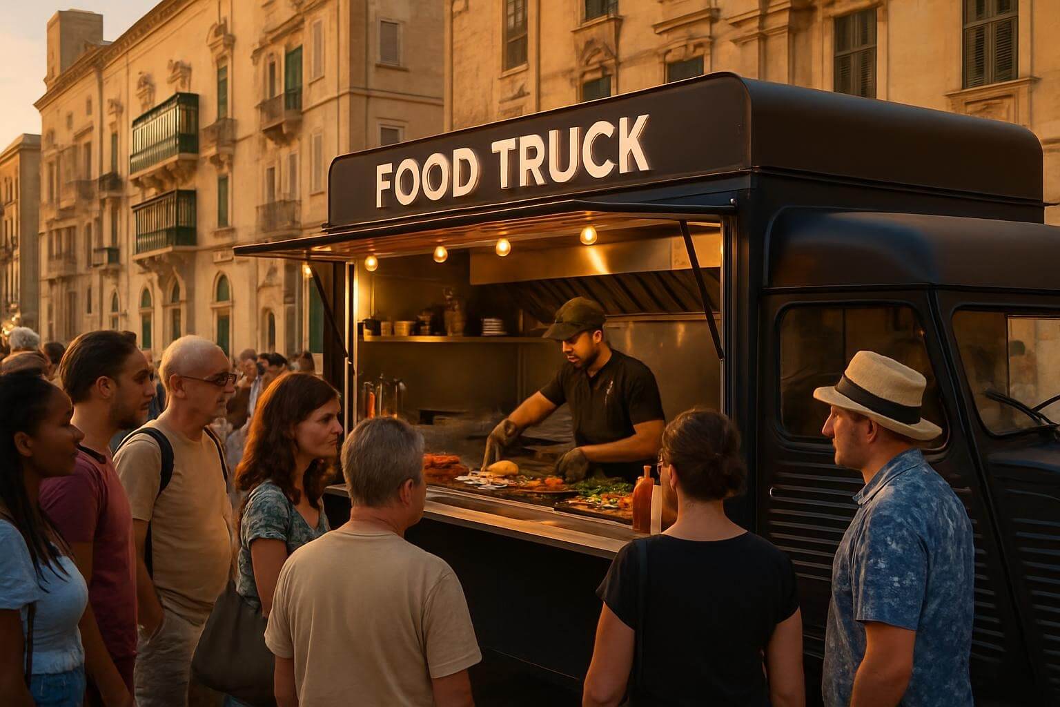 modern food truck in Valletta
